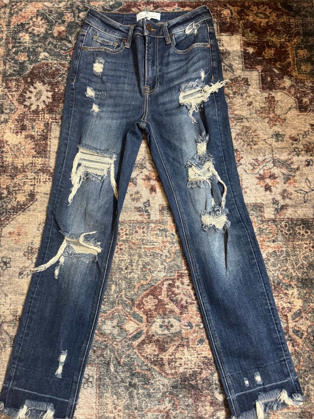 Risen Distressed Dark Blue Women’s Jeans